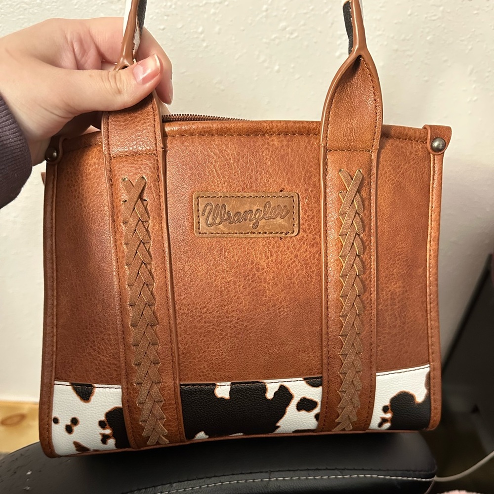 Wrangler Cow Print Purse and Wallet